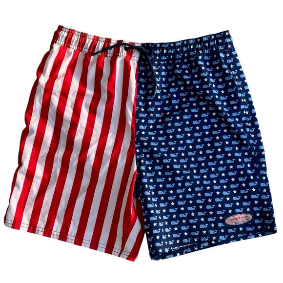 VINEYARD VINES Boys Chappy Patriotic Swim Trunks Large - Picture 1 of 6